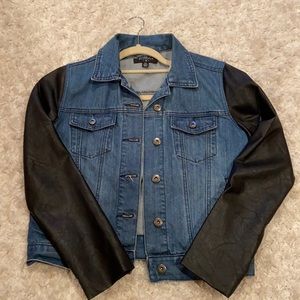 Urban Outfitters Faux Leather-Denim Jacket